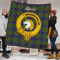 Scottish Stewart of Appin Hunting Modern Clan Tartan Quilt - Crest Gold Style Scottish Plaid Tartan Plaid