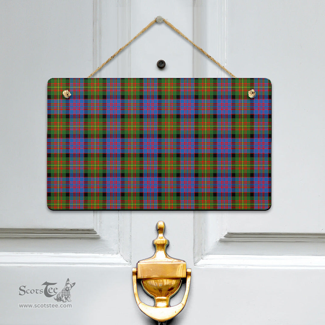Scottish Carnegie Ancient Clan Tartan Door Sign - Classic Scottish Plaid Tartan Plaid