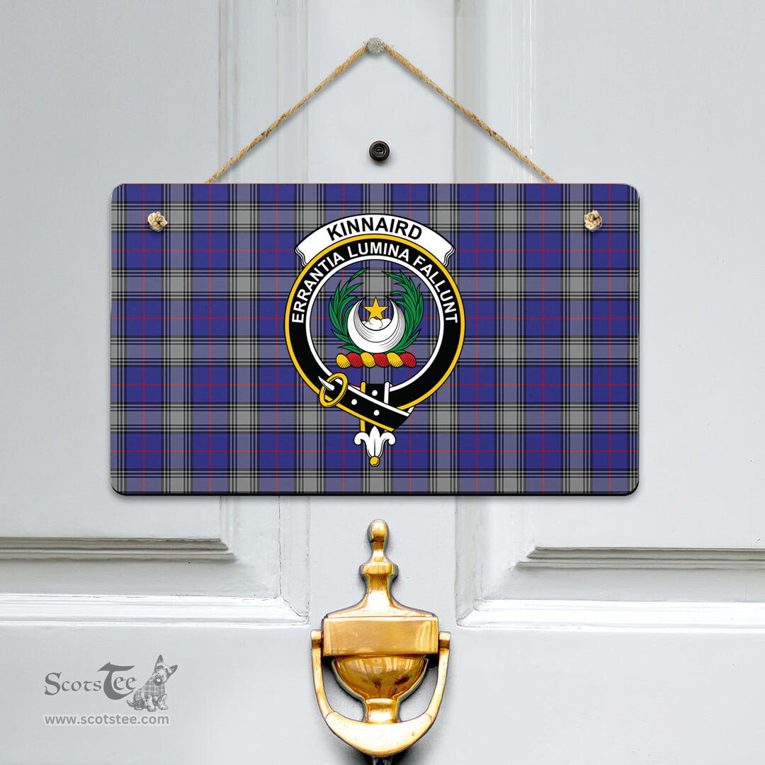 Scottish Kinnaird Clan Tartan Door Sign - Crest Classic Scottish Plaid Tartan Plaid