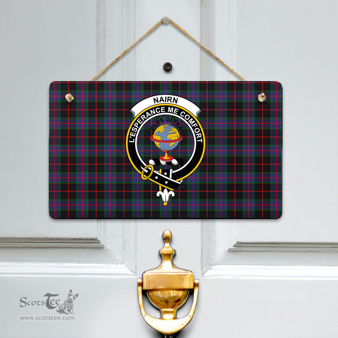 Scottish Nairn Clan Tartan Door Sign - Crest Classic Scottish Plaid Tartan Plaid
