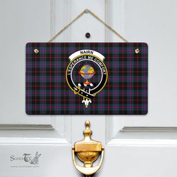 Scottish Nairn Clan Tartan Door Sign - Crest Classic Scottish Plaid Tartan Plaid