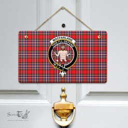 Scottish MacFarlane Modern Clan Tartan Door Sign - Crest Classic Scottish Plaid Tartan Plaid