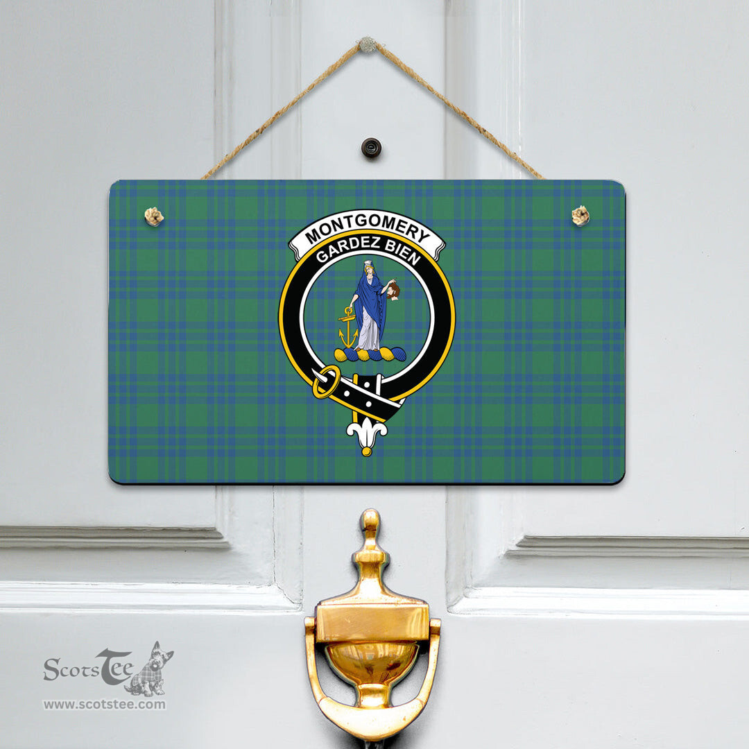 Scottish Montgomery Ancient Clan Tartan Door Sign - Crest Classic Scottish Plaid Tartan Plaid