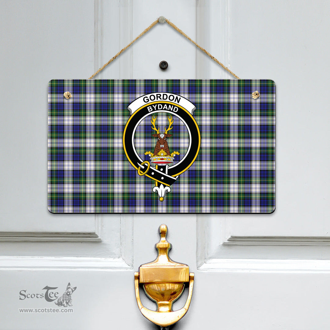 Scottish Gordon Dress Modern Clan Tartan Door Sign - Crest Classic Scottish Plaid Tartan Plaid
