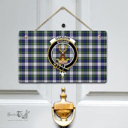 Scottish Gordon Dress Modern Clan Tartan Door Sign - Crest Classic Scottish Plaid Tartan Plaid