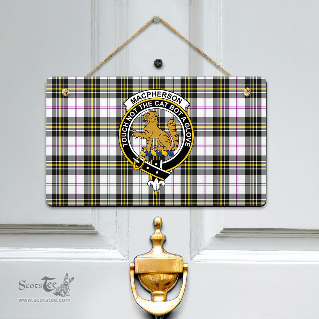 Scottish MacPherson Dress Modern Clan Tartan Door Sign - Crest Classic Scottish Plaid Tartan Plaid