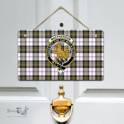 Scottish MacPherson Dress Modern Clan Tartan Door Sign - Crest Classic Scottish Plaid Tartan Plaid