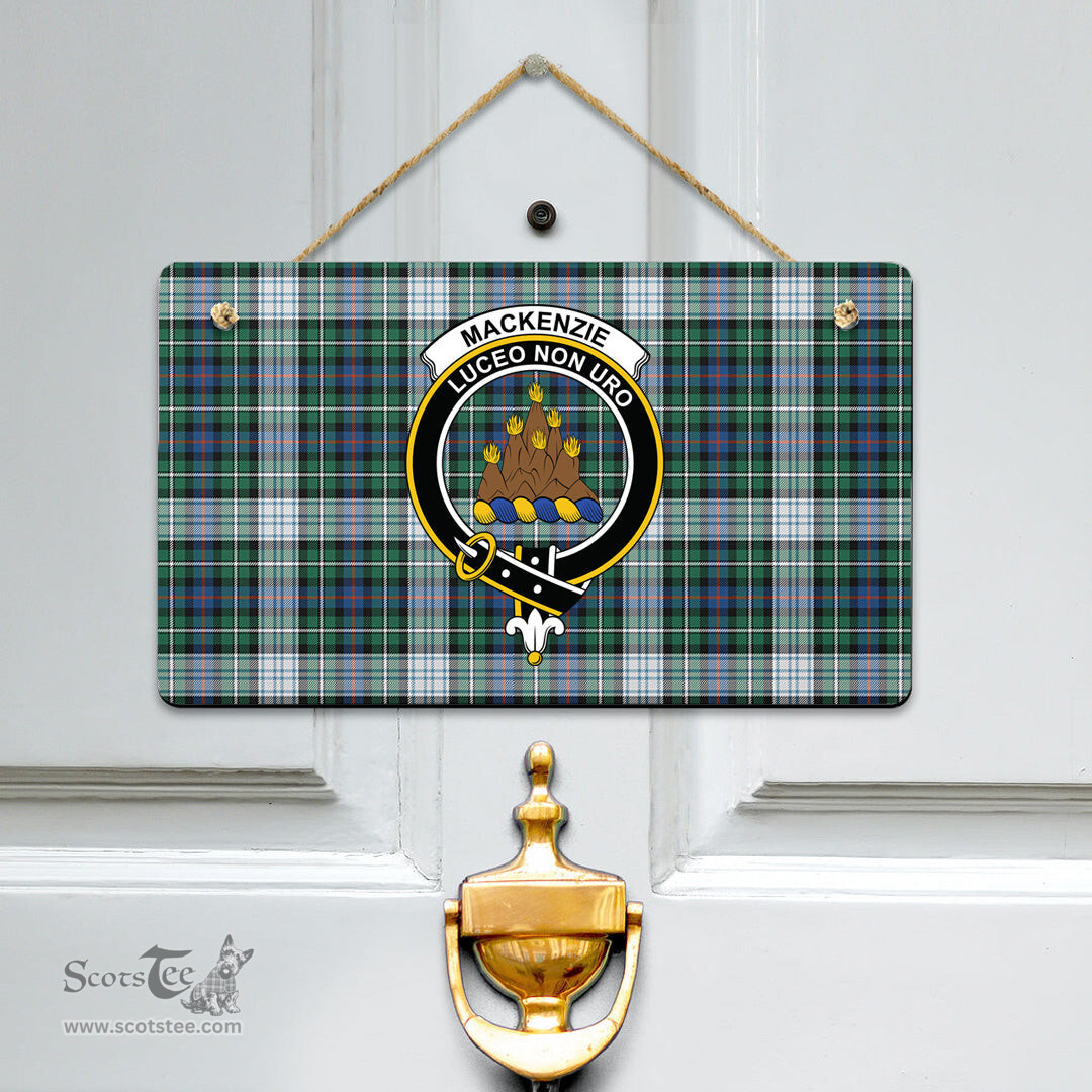 Scottish MacKenzie Dress Ancient Clan Tartan Door Sign - Crest Classic Scottish Plaid Tartan Plaid