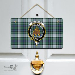 Scottish MacKenzie Dress Ancient Clan Tartan Door Sign - Crest Classic Scottish Plaid Tartan Plaid