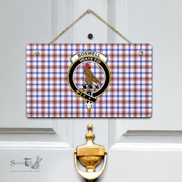 Scottish Boswell Modern Clan Tartan Door Sign - Crest Classic Scottish Plaid Tartan Plaid