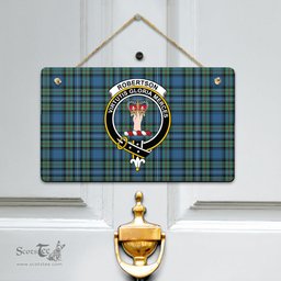 Scottish Robertson Hunting Ancient Clan Tartan Door Sign - Crest Classic Scottish Plaid Tartan Plaid