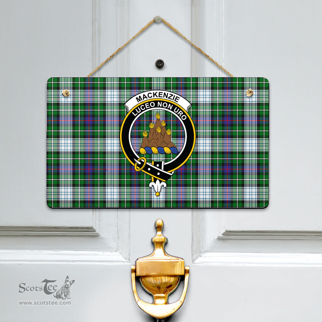 Scottish MacKenzie Dress Modern Clan Tartan Door Sign - Crest Classic Scottish Plaid Tartan Plaid