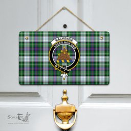 Scottish MacKenzie Dress Modern Clan Tartan Door Sign - Crest Classic Scottish Plaid Tartan Plaid