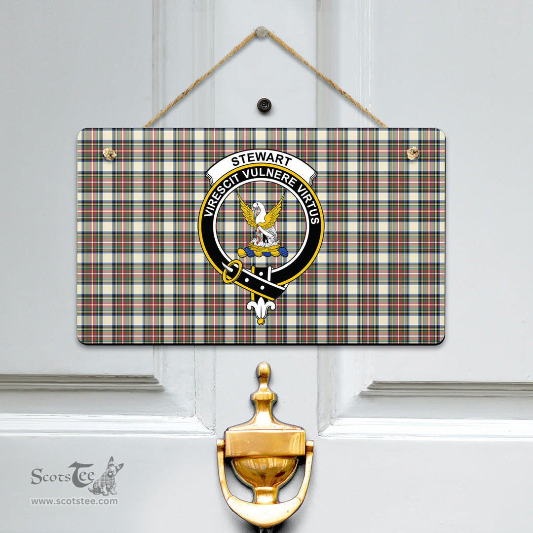 Scottish Stewart Dress Ancient Clan Tartan Door Sign - Crest Classic Scottish Plaid Tartan Plaid
