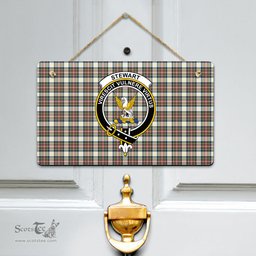 Scottish Stewart Dress Ancient Clan Tartan Door Sign - Crest Classic Scottish Plaid Tartan Plaid