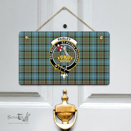 Scottish Paisley District Clan Tartan Door Sign - Crest Classic Scottish Plaid Tartan Plaid