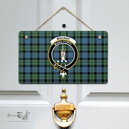 Scottish MacKay Ancient Clan Tartan Door Sign - Crest Classic Scottish Plaid Tartan Plaid