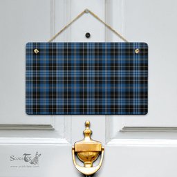 Scottish Clergy Blue Clan Tartan Door Sign - Classic Scottish Plaid Tartan Plaid
