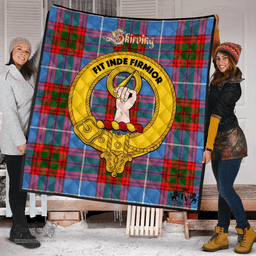 Scottish Skirving Clan Tartan Quilt - Crest Gold Style Scottish Plaid Tartan Plaid
