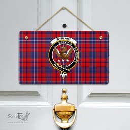 Scottish Wishart Dress Clan Tartan Door Sign - Crest Classic Scottish Plaid Tartan Plaid