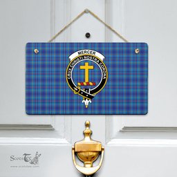 Scottish Mercer Modern Clan Tartan Door Sign - Crest Classic Scottish Plaid Tartan Plaid