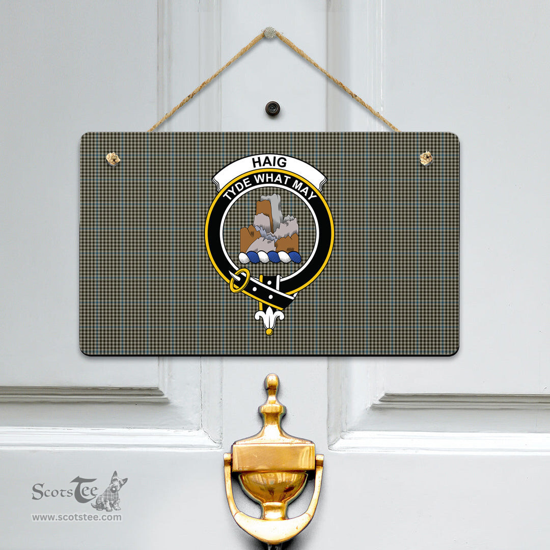 Scottish Haig Check Clan Tartan Door Sign - Crest Classic Scottish Plaid Tartan Plaid