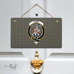 Scottish Haig Check Clan Tartan Door Sign - Crest Classic Scottish Plaid Tartan Plaid