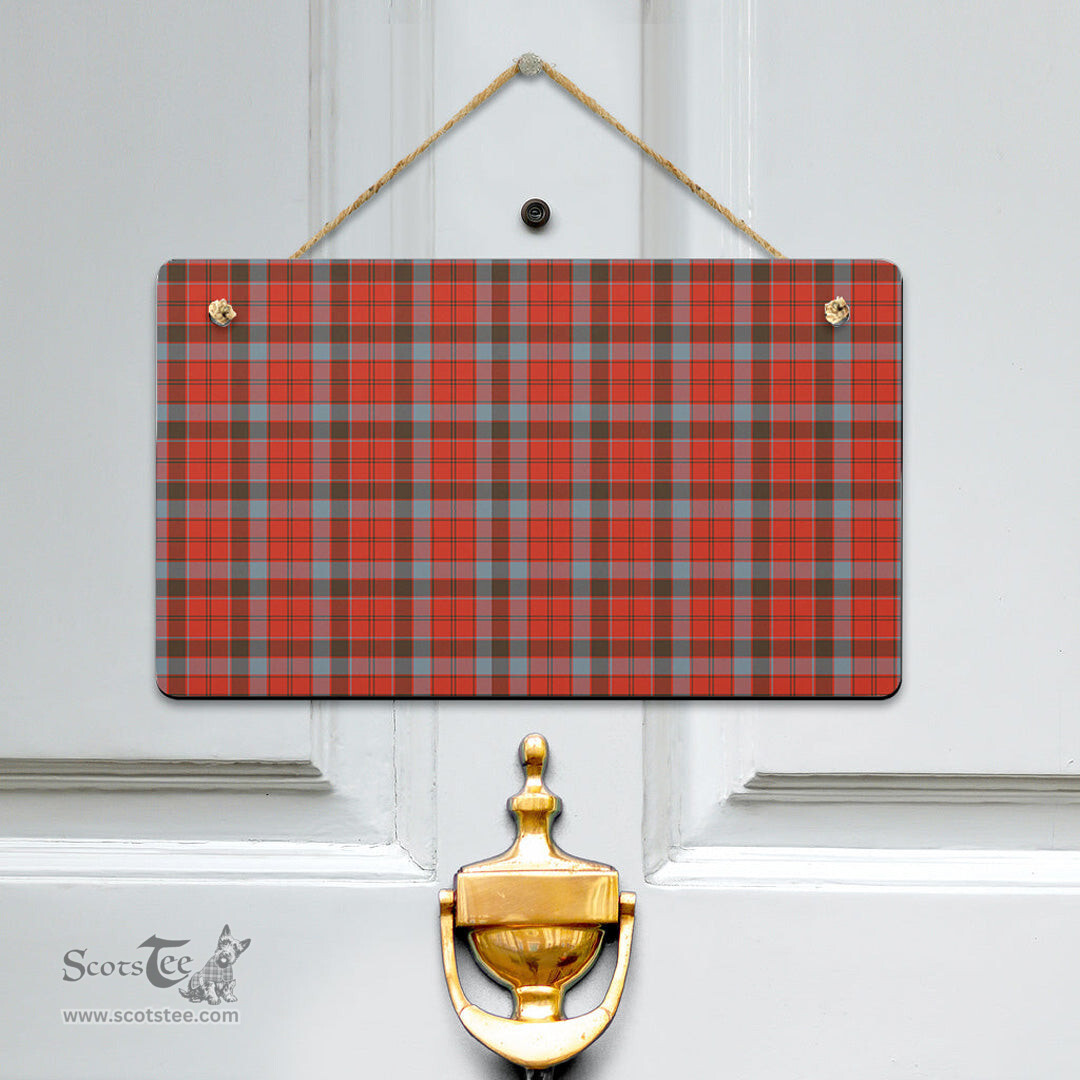 Scottish Robertson Weathered Clan Tartan Door Sign - Classic Scottish Plaid Tartan Plaid