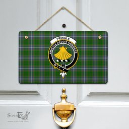 Scottish Pringle Clan Tartan Door Sign - Crest Classic Scottish Plaid Tartan Plaid