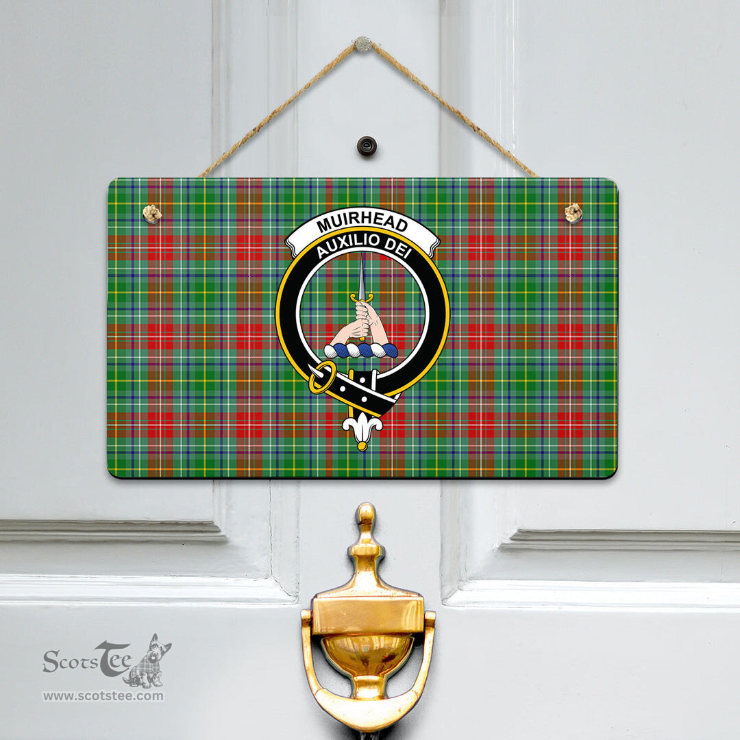 Scottish Muirhead Clan Tartan Door Sign - Crest Classic Scottish Plaid Tartan Plaid