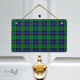 Scottish Graham of Menteith Modern Clan Tartan Door Sign - Classic Scottish Plaid Tartan Plaid