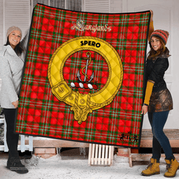 Scottish Langlands Clan Tartan Quilt - Crest Gold Style Scottish Plaid Tartan Plaid