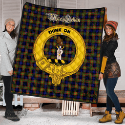 Scottish MacLellan Modern Clan Tartan Quilt - Crest Gold Style Scottish Plaid Tartan Plaid