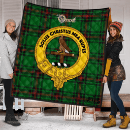 Scottish Orrock Clan Tartan Quilt - Crest Gold Style Scottish Plaid Tartan Plaid