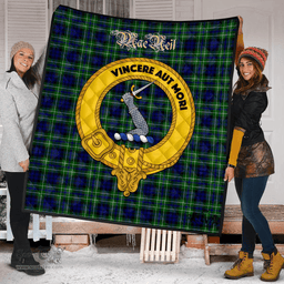 Scottish MacNeil of Colonsay Modern Clan Tartan Quilt - Crest Gold Style Scottish Plaid Tartan Plaid