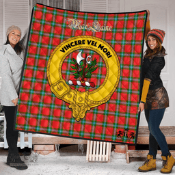 Scottish MacLaine of Loch Buie Clan Tartan Quilt - Crest Gold Style Scottish Plaid Tartan Plaid
