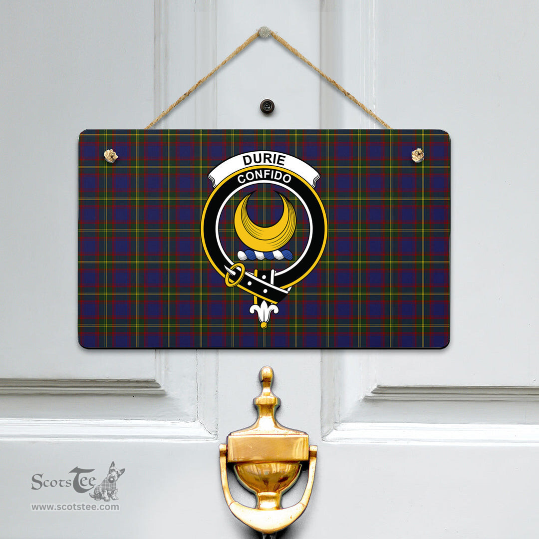 Scottish Durie Clan Tartan Door Sign - Crest Classic Scottish Plaid Tartan Plaid