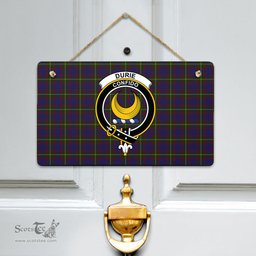Scottish Durie Clan Tartan Door Sign - Crest Classic Scottish Plaid Tartan Plaid