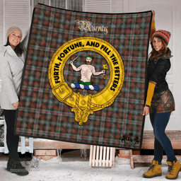 Scottish Murray of Atholl Weathered Clan Tartan Quilt - Crest Gold Style Scottish Plaid Tartan Plaid