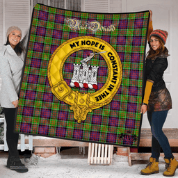 Scottish MacDonald of Clanranald Clan Tartan Quilt - Crest Gold Style Scottish Plaid Tartan Plaid
