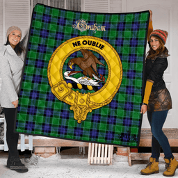 Scottish Graham of Menteith Modern Clan Tartan Quilt - Crest Gold Style Scottish Plaid Tartan Plaid