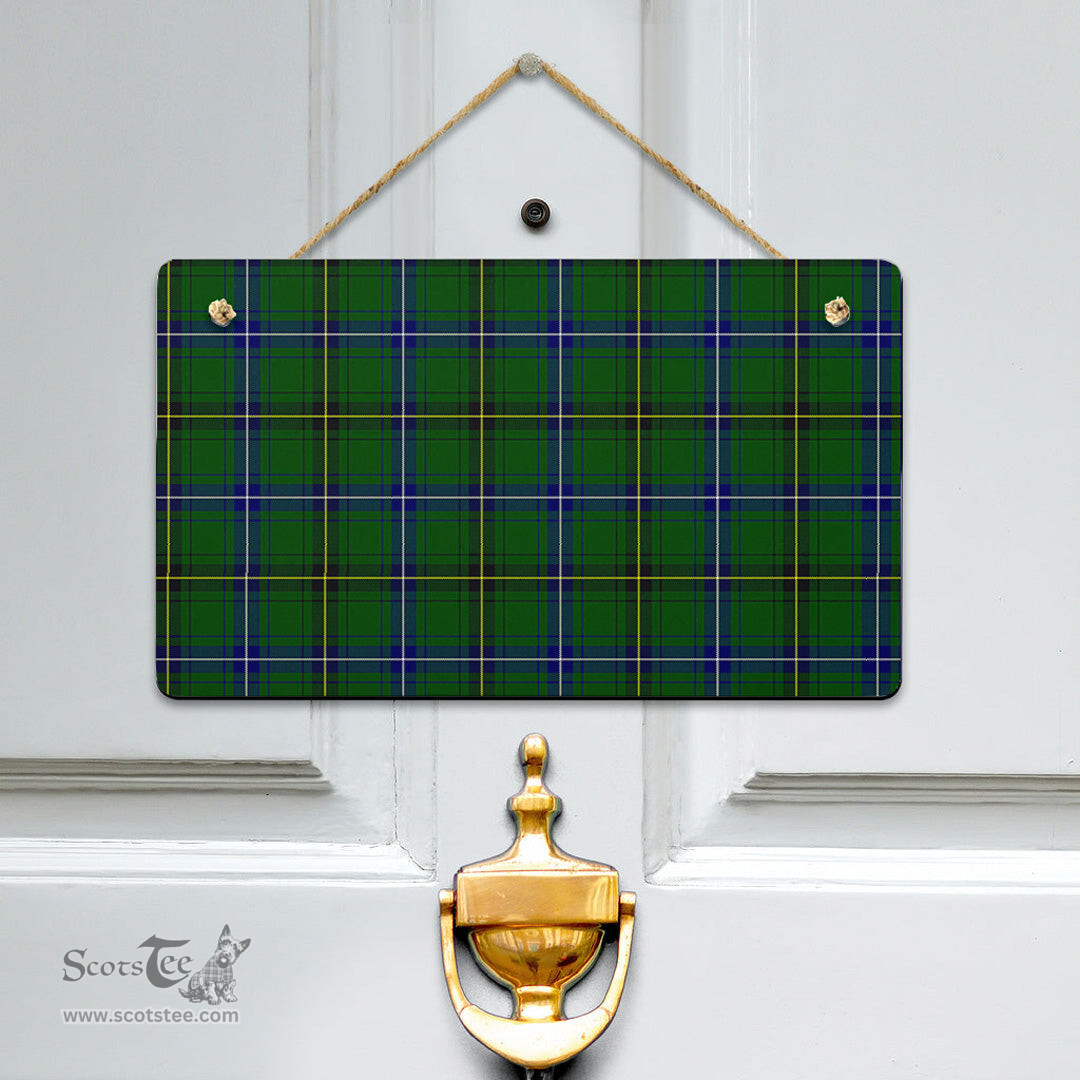 Scottish Henderson Modern Clan Tartan Door Sign - Classic Scottish Plaid Tartan Plaid