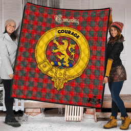 Scottish Cumming Modern Clan Tartan Quilt - Crest Gold Style Scottish Plaid Tartan Plaid