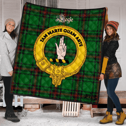 Scottish Logie Clan Tartan Quilt - Crest Gold Style Scottish Plaid Tartan Plaid
