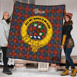 Scottish Fraser Ancient Clan Tartan Quilt - Crest Gold Style Scottish Plaid Tartan Plaid