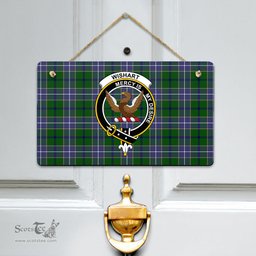 Scottish Wishart Hunting Modern Clan Tartan Door Sign - Crest Classic Scottish Plaid Tartan Plaid