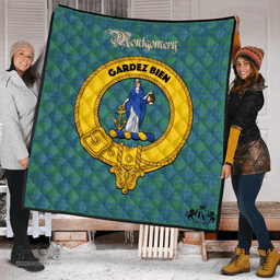 Scottish Montgomery Ancient Clan Tartan Quilt - Crest Gold Style Scottish Plaid Tartan Plaid