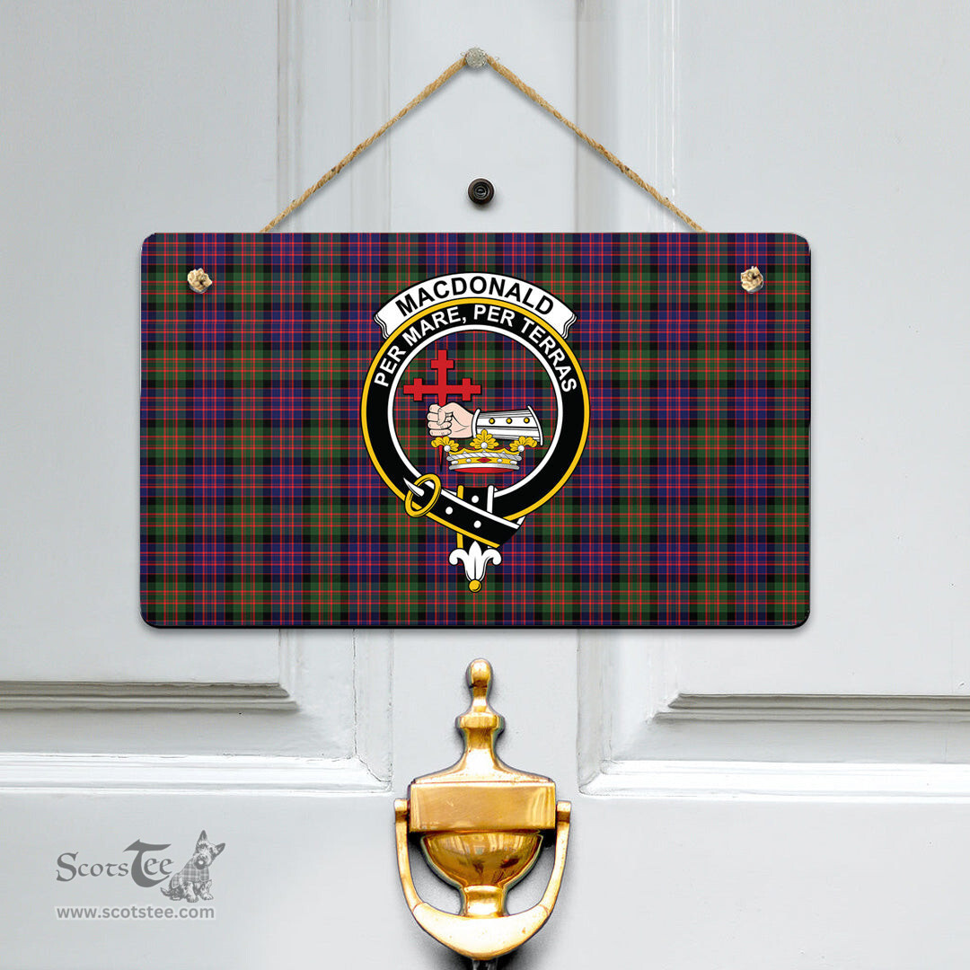 Scottish MacDonald Modern Clan Tartan Door Sign - Crest Classic Scottish Plaid Tartan Plaid