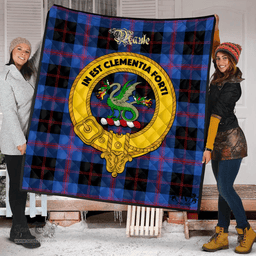 Scottish Maule Clan Tartan Quilt - Crest Gold Style Scottish Plaid Tartan Plaid
