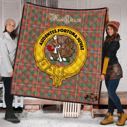 Scottish MacKinnon Ancient Clan Tartan Quilt - Crest Gold Style Scottish Plaid Tartan Plaid